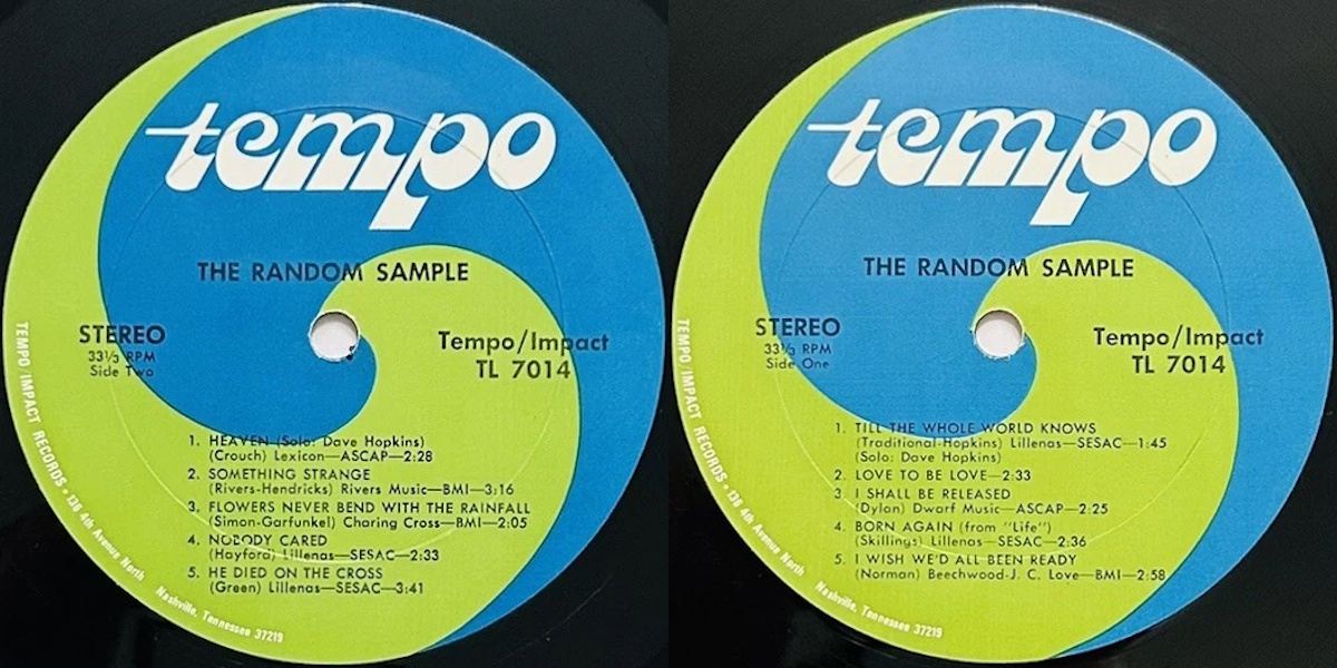 The Random Sample - The Random Sample (Tempo Records 1972) LP labels, Side2 and Side1