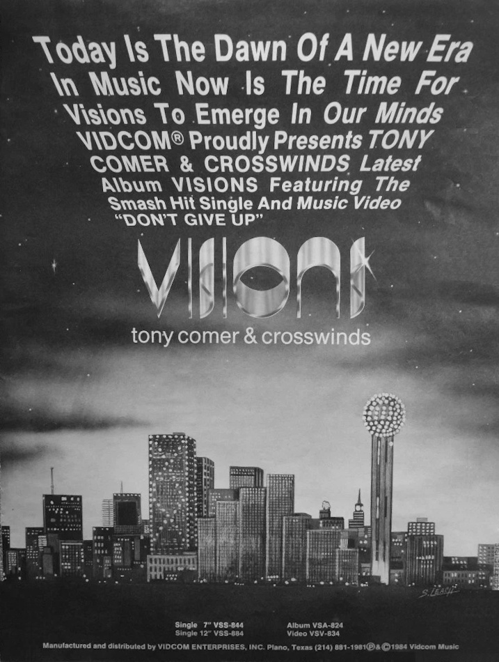 Tony Comer and Crosswinds - Visions, Music Trade Magazine Ad